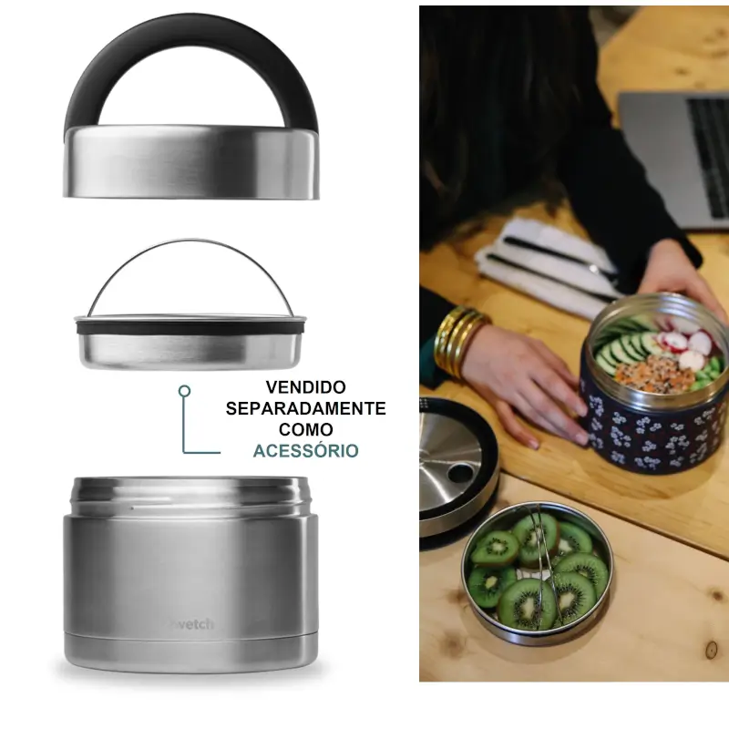 Marmita Reutilizável Térmica Inox 850ml - Image 3
